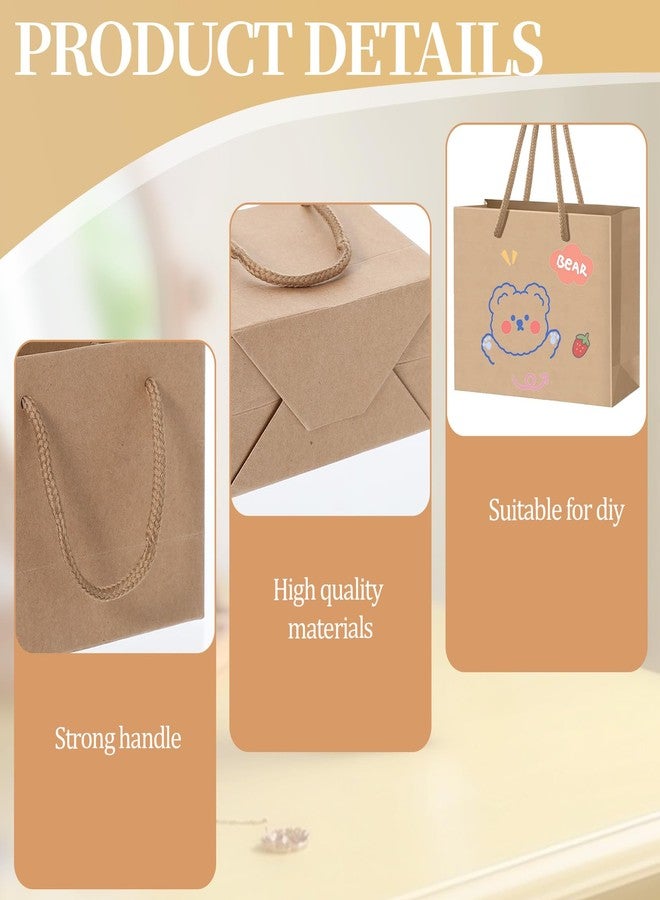 Kifmurase 60PCS Paper Bag Bulk, 4×4.72×2.36 inch Mini Gift Bags with Handles, Small Size Brown Bags Gift Paper ‌Container for Party Favors Shopping Wedding Retails Birthday Baby Showers - Image 3
